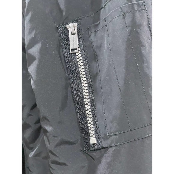 Calvin Klein Jeans Womens Ripstop Bomber Jacket Black Full Zip Long Sleeve L - Picture 7 of 9
